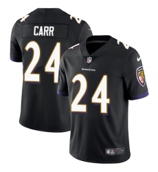 Youth Nike Baltimore Ravens #24 Brandon Carr Elite Black Alternate NFL Jersey