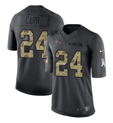 Youth Nike Baltimore Ravens #24 Brandon Carr Limited Black 2016 Salute to Service NFL Jersey