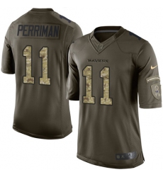 Men's Nike Baltimore Ravens #11 Breshad Perriman Elite Green Salute to Service NFL Jersey