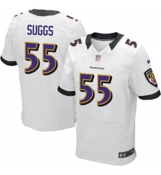 Men's Nike Baltimore Ravens #55 Terrell Suggs Elite White NFL Jersey