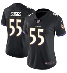 Women's Nike Baltimore Ravens #55 Terrell Suggs Elite Black Alternate NFL Jersey