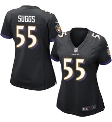 Women's Nike Baltimore Ravens #55 Terrell Suggs Game Black Alternate NFL Jersey