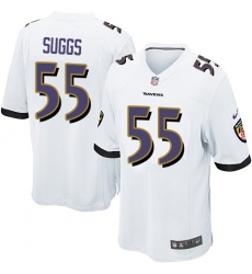 Youth Nike Baltimore Ravens #55 Terrell Suggs Game White NFL Jersey