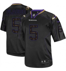 Men's Nike Baltimore Ravens #5 Joe Flacco Elite New Lights Out Black NFL Jersey