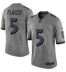 Men's Nike Baltimore Ravens #5 Joe Flacco Limited Gray Gridiron NFL Jersey