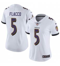 Women's Nike Baltimore Ravens #5 Joe Flacco Elite White NFL Jersey