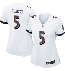 Women's Nike Baltimore Ravens #5 Joe Flacco Game White NFL Jersey