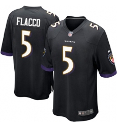 Youth Nike Baltimore Ravens #5 Joe Flacco Game Black Alternate NFL Jersey