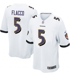 Youth Nike Baltimore Ravens #5 Joe Flacco Game White NFL Jersey