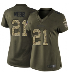 Women's Nike Baltimore Ravens #21 Lardarius Webb Elite Green Salute to Service NFL Jersey