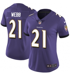 Women's Nike Baltimore Ravens #21 Lardarius Webb Elite Purple Team Color NFL Jersey
