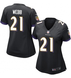 Women's Nike Baltimore Ravens #21 Lardarius Webb Game Black Alternate NFL Jersey