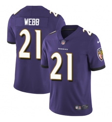 Youth Nike Baltimore Ravens #21 Lardarius Webb Elite Purple Team Color NFL Jersey