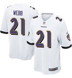 Youth Nike Baltimore Ravens #21 Lardarius Webb Game White NFL Jersey