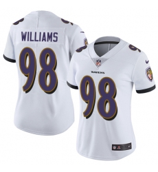 Women's Nike Baltimore Ravens #98 Brandon Williams Elite White NFL Jersey