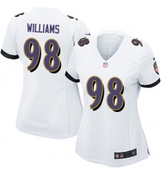 Women's Nike Baltimore Ravens #98 Brandon Williams Game White NFL Jersey