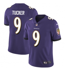 Youth Nike Baltimore Ravens #9 Justin Tucker Elite Purple Team Color NFL Jersey