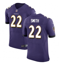 Men's Nike Baltimore Ravens #22 Jimmy Smith Elite Purple Team Color NFL Jersey