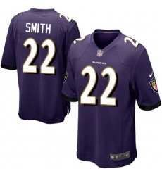 Men's Nike Baltimore Ravens #22 Jimmy Smith Game Purple Team Color NFL Jersey