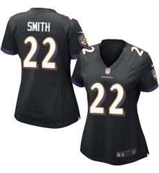 Women's Nike Baltimore Ravens #22 Jimmy Smith Game Black Alternate NFL Jersey