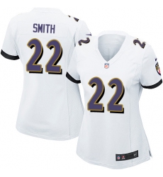 Women's Nike Baltimore Ravens #22 Jimmy Smith Game White NFL Jersey