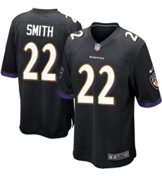 Youth Nike Baltimore Ravens #22 Jimmy Smith Game Black Alternate NFL Jersey