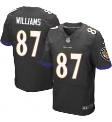 Men's Nike Baltimore Ravens #87 Maxx Williams Elite Black Alternate NFL Jersey