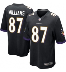 Men's Nike Baltimore Ravens #87 Maxx Williams Game Black Alternate NFL Jersey