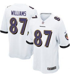 Youth Nike Baltimore Ravens #87 Maxx Williams Game White NFL Jersey