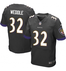 Men's Nike Baltimore Ravens #32 Eric Weddle Elite Black Alternate NFL Jersey