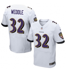 Men's Nike Baltimore Ravens #32 Eric Weddle Elite White NFL Jersey
