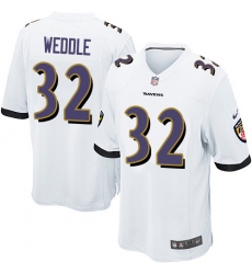 Men's Nike Baltimore Ravens #32 Eric Weddle Game White NFL Jersey