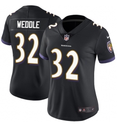 Women's Nike Baltimore Ravens #32 Eric Weddle Elite Black Alternate NFL Jersey