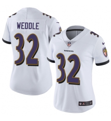 Women's Nike Baltimore Ravens #32 Eric Weddle Elite White NFL Jersey