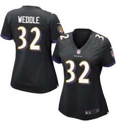 Women's Nike Baltimore Ravens #32 Eric Weddle Game Black Alternate NFL Jersey