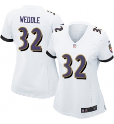 Women's Nike Baltimore Ravens #32 Eric Weddle Game White NFL Jersey