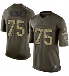 Men's Nike Baltimore Ravens #75 Jonathan Ogden Elite Green Salute to Service NFL Jersey