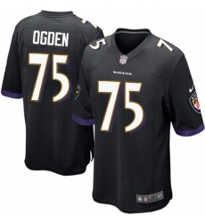 Men's Nike Baltimore Ravens #75 Jonathan Ogden Game Black Alternate NFL Jersey