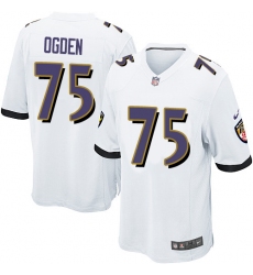 Men's Nike Baltimore Ravens #75 Jonathan Ogden Game White NFL Jersey