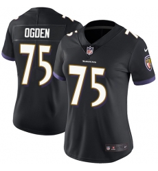 Women's Nike Baltimore Ravens #75 Jonathan Ogden Elite Black Alternate NFL Jersey