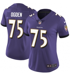 Women's Nike Baltimore Ravens #75 Jonathan Ogden Elite Purple Team Color NFL Jersey