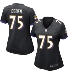 Women's Nike Baltimore Ravens #75 Jonathan Ogden Game Black Alternate NFL Jersey