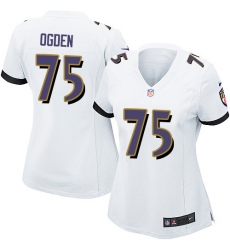 Women's Nike Baltimore Ravens #75 Jonathan Ogden Game White NFL Jersey