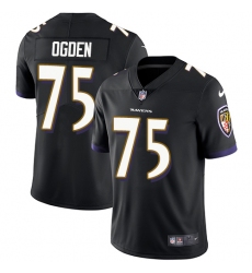 Youth Nike Baltimore Ravens #75 Jonathan Ogden Elite Black Alternate NFL Jersey