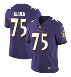 Youth Nike Baltimore Ravens #75 Jonathan Ogden Elite Purple Team Color NFL Jersey