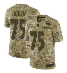 Youth Nike Baltimore Ravens #75 Jonathan Ogden Limited Camo 2018 Salute to Service NFL Jersey