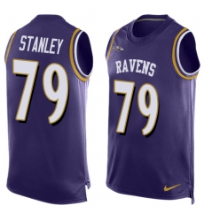 Men's Nike Baltimore Ravens #79 Ronnie Stanley Limited Purple Player Name & Number Tank Top NFL Jersey