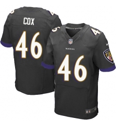 Men's Nike Baltimore Ravens #46 Morgan Cox Elite Black Alternate NFL Jersey