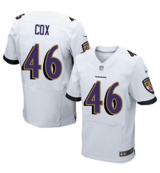 Men's Nike Baltimore Ravens #46 Morgan Cox Elite White NFL Jersey