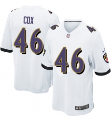 Men's Nike Baltimore Ravens #46 Morgan Cox Game White NFL Jersey